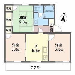 タウニイ山吹　Bの物件間取画像